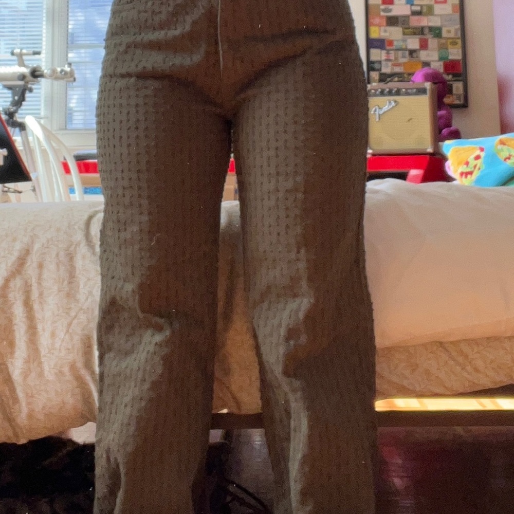 Khaki distressed boyfriend jeans. ONLY TRIED ON , NEVER WORN